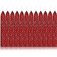 Yoption 12 Pcs Sealing Wax Sticks with Wicks, Antique Wine Red Wax Seal Sticks for Wax Seal Stamp, Wedding Invitations, Christmas, Gift Wrapping, Envelops Sealing (Antique Wine Red)