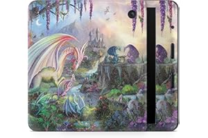 VISION SIGNS & GRAPHICS Glossy Glitter E-Reader Skin Compatible with Kobo Libra Colour (2024) - Dragon Paradise - Premium 3M Vinyl Protective Wrap Decal Cover - Easy to Apply | Crafted in The USA by MightySkins