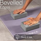 Core Balance Yoga Blocks Set of 2 with Adjustable Strap Grey EVA Foam view 4