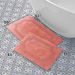 Laura Ashley Reversible Cotton 2-Piece Bath Mat