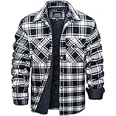 MAGNIVIT Mens Flannel Jacket Quilted Lined Thermal Winter Coat Button Down Plaid Jacket Insulated Flannel Shirts for Men