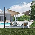 Coolaroo 95% UV Block Dualshade Outdoor Sun Shade Sail with Hardware Kit, 12' Square, Cobblestone