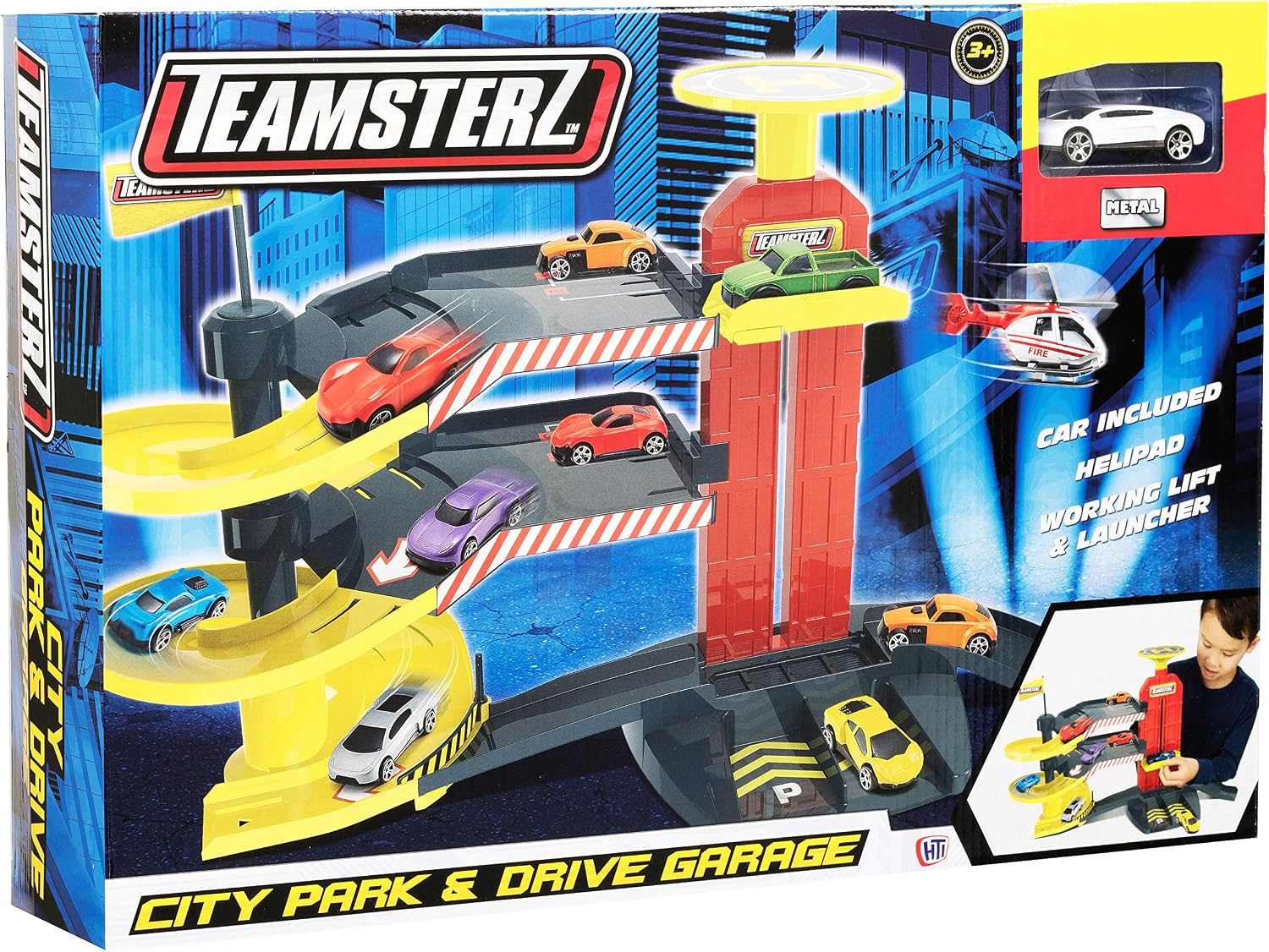 Teamsterz Park & Drive Garage + 1 Die-cast Car Multicolor JNS_483240 - Image 4