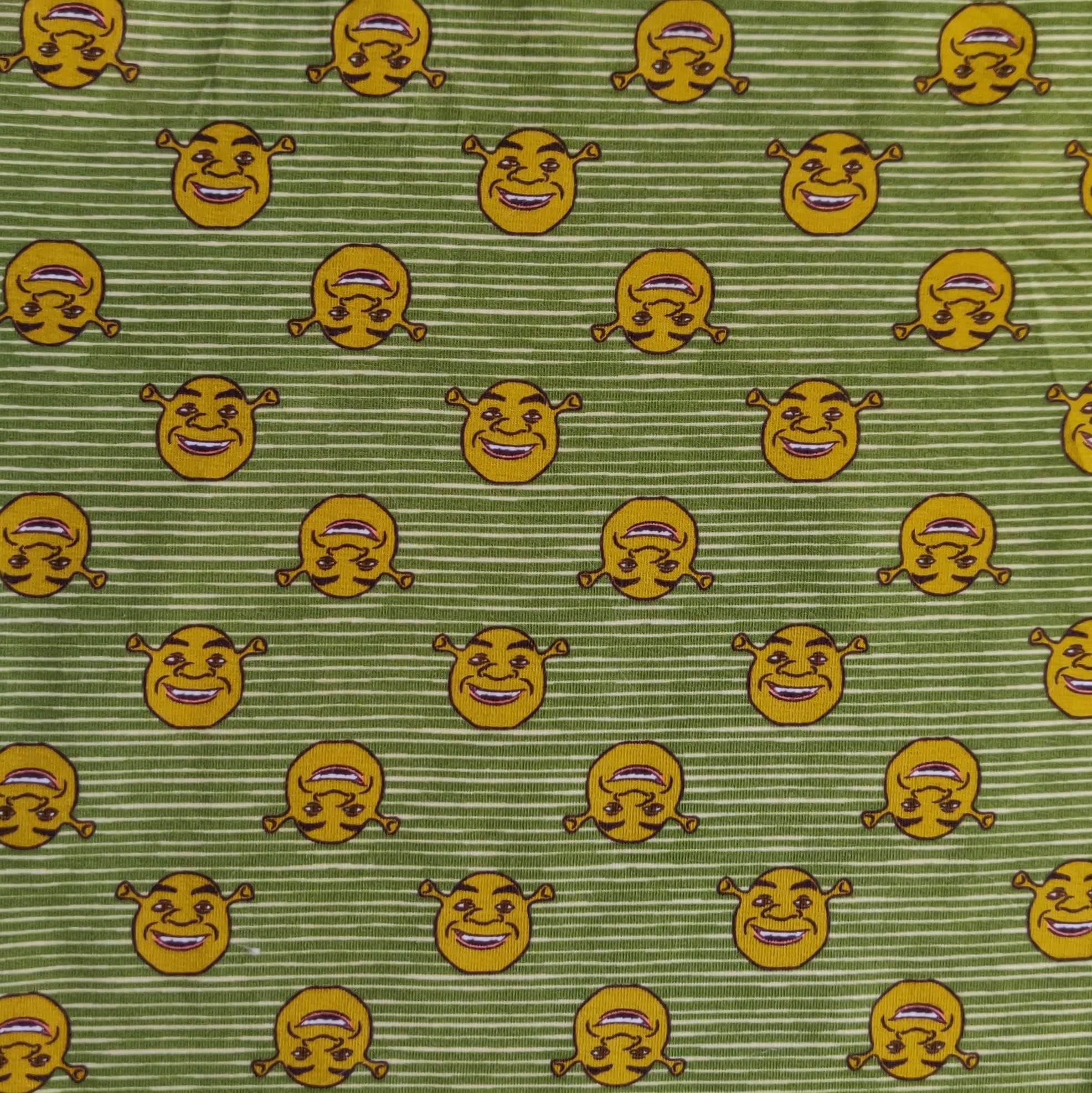 Printed Jersey Knit Stretch Fabric Material - OGRE ON Stripes Green, 1Mtr 100cm x 150cm