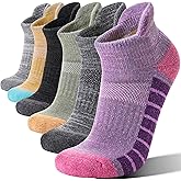 Welwoos 6 Pairs Merino Wool Ankle Hiking Running Socks Compression Support Thick Athletic Low Cut Socks for Women Men