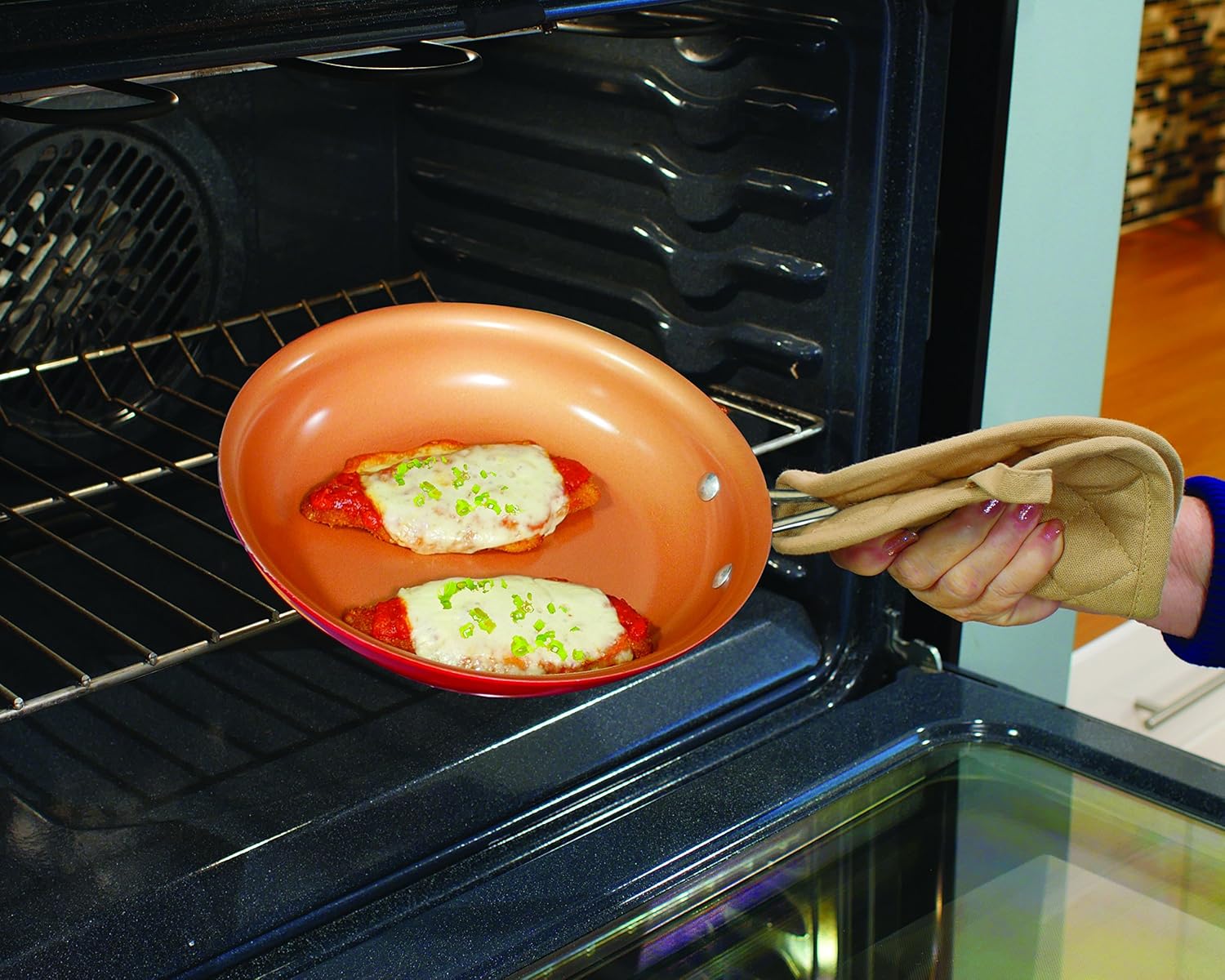 BulbHead Red Copper 10 PC Copper-Infused Ceramic Non-Stick Cookware Set: Kitchen & Dining
