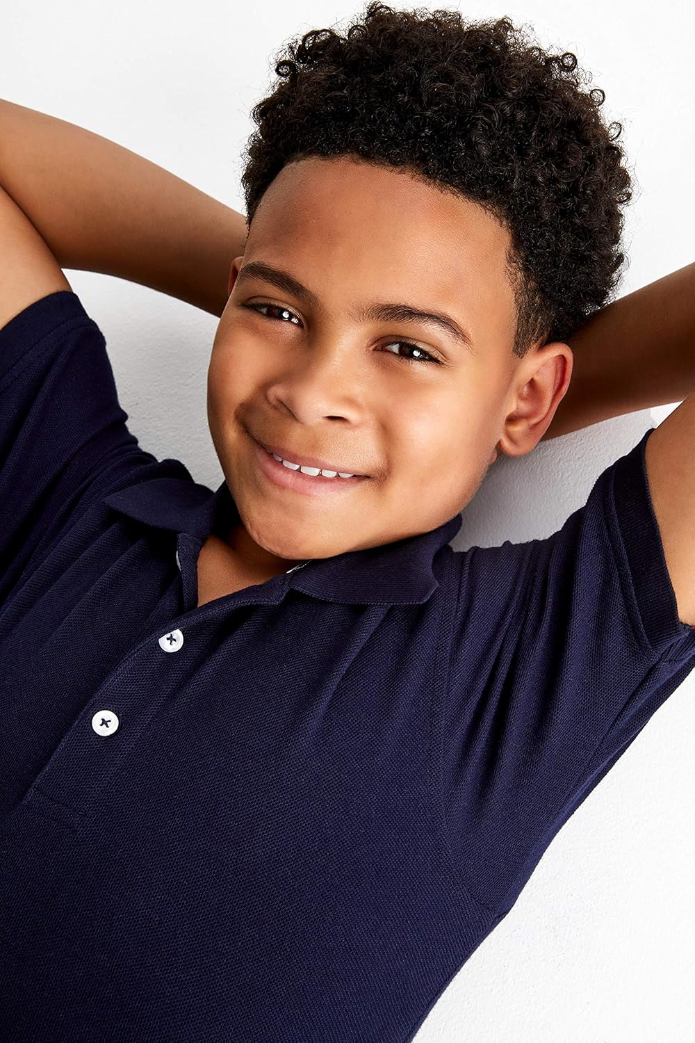 French Toast Little Boys' Short Sleeve Pique Polo, Navy, 2T: Clothing