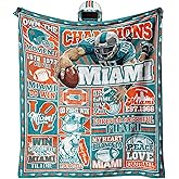 KETBLNB Football Fans Gifts for Miami, Blanket for Miami, Stuff for Miami, Flannel Blanket, Blankets and Throws 60"x50"