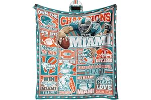 KETBLNB Football Fans Gifts for Miami, Blanket for Miami, Stuff for Miami, Flannel Blanket, Blankets and Throws 60"x50"