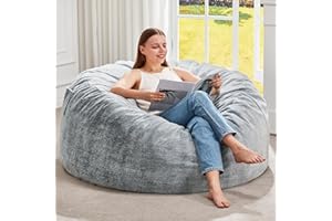 Hobestluk Bean Bag Chairs Giant Beanbag Chair with Filler, Memory Foam Bean Bags with Fluffy & Machine Washable Cover, Bean B
