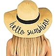Funky Junque Women’s UPF 50 Bold Cursive Embroidered Adjustable Beach Floppy Sun Hat