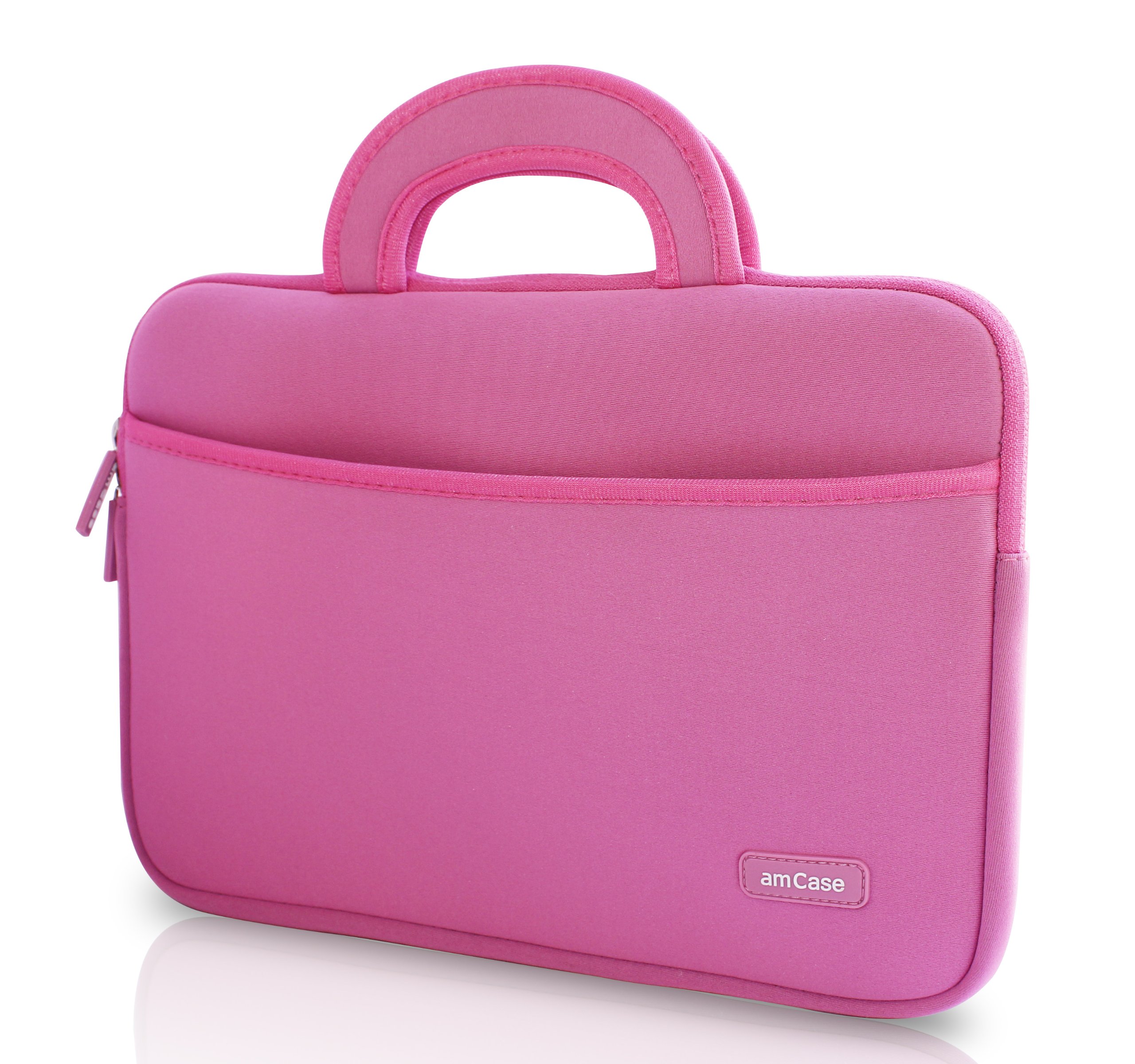 Photo 1 of amCase Portable Electronic Device Cover, Chromebook - 11.6 to 12 inch Neoprene Travel Sleeve with Handle-Pink, Laptop Case