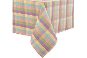 Urban Villa Easter Tablecloth Buffalo Check Table Cloth Tabletop Cover Kitchen Dining Tablecloth 100% Cotton Great Parties Wedding Holiday Dinner Easter Rectangle 60X102 Inches 8-10 Seats Table Cloth