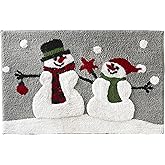 SKL Home Christmas Woodland Winter Snowman Rug for Bath/Kitchen & Gift, Multi