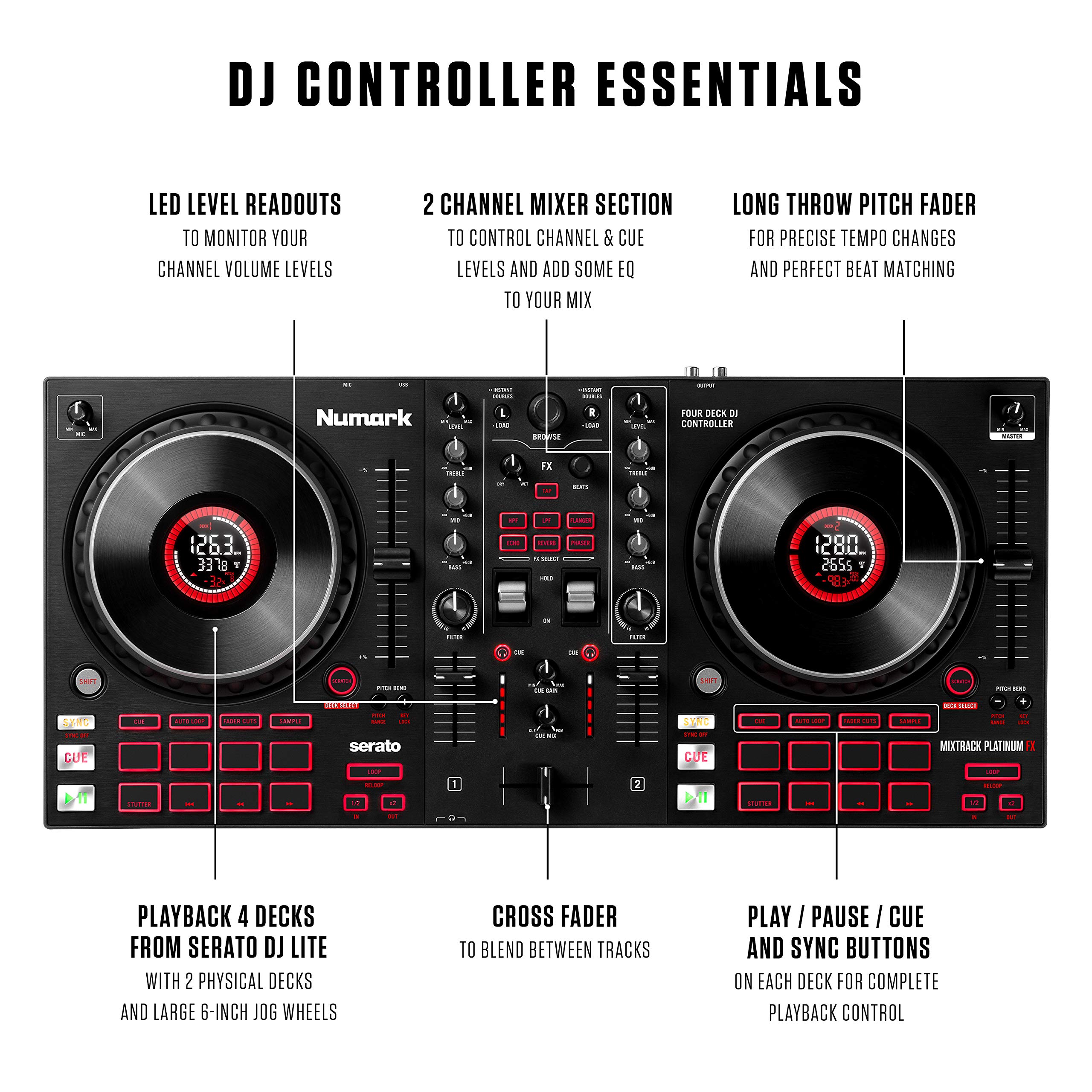 Numark Platinum DJコントローラー　　 箱がない 製品情報：Mixtrack Platinum：Numark