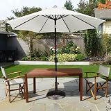Yaheetech 9ft Garden Parasol Umbrella with Crank 8 Ribs Cream 2.7M Patio Shade view 9