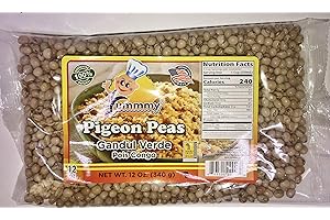 YUMMMY Pigeon Peas, Gandules secos, Pois congo, 12 oz Dried Peas, Kosher certifIed, 100% Natural