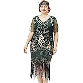 BABEYOND Great Gatsby Dresses for Women Plus Size Cocktail Dress 1920s Flapper Costume for Women