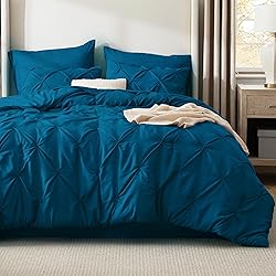Bedsure Twin Comforter Set Teal - Bed in a Bag Twin
