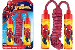 JA-RU Marvel Avengers Jump Rope for Kids (1 Pack Spiderman) Super Heroe Spiderman Skipping Rope for Children Outdoor Fun Activity Games Stuffers Recreation Toy for Boys Outdoor games 6815-1-Spid