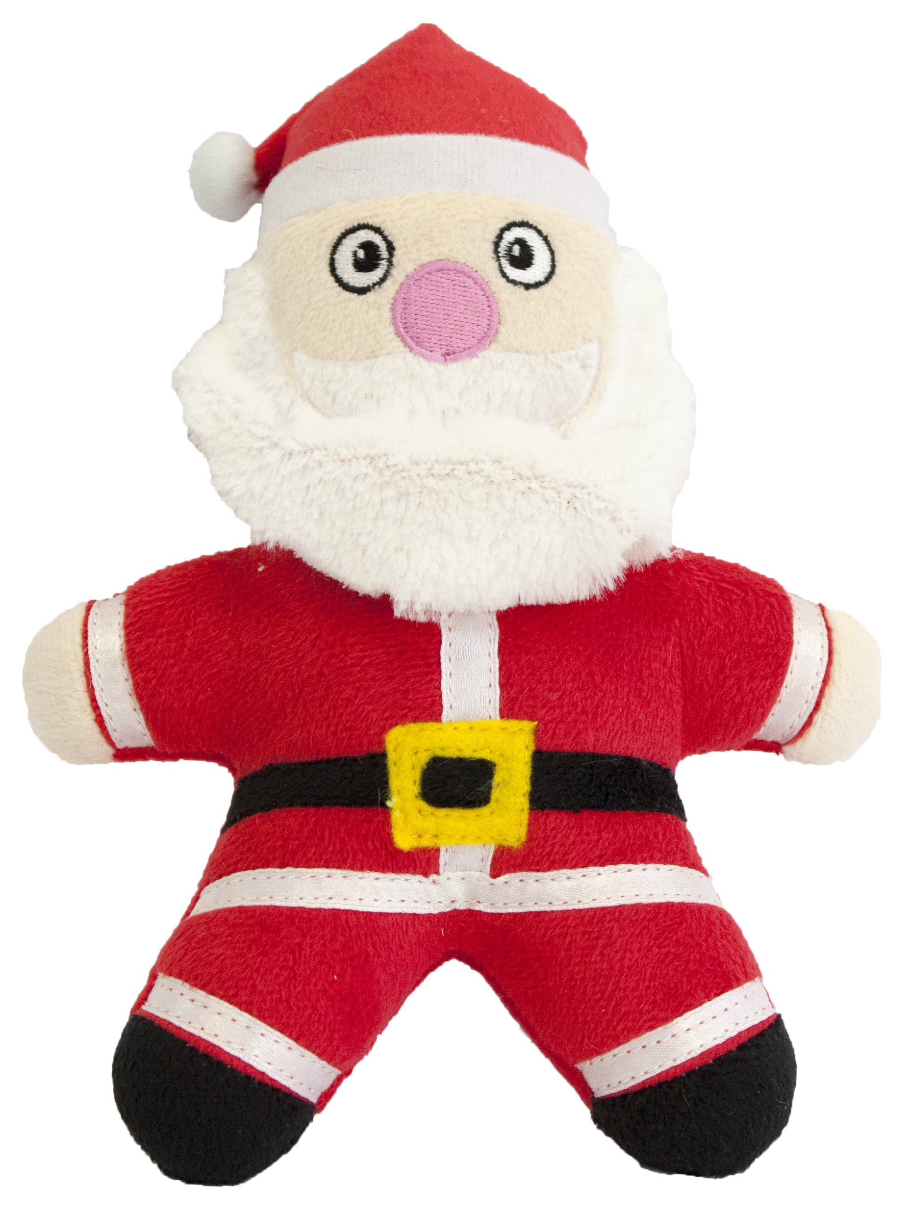 Pet Brands Christmas Santa Plush Toy with Replaceable Squeaker Dog Toy