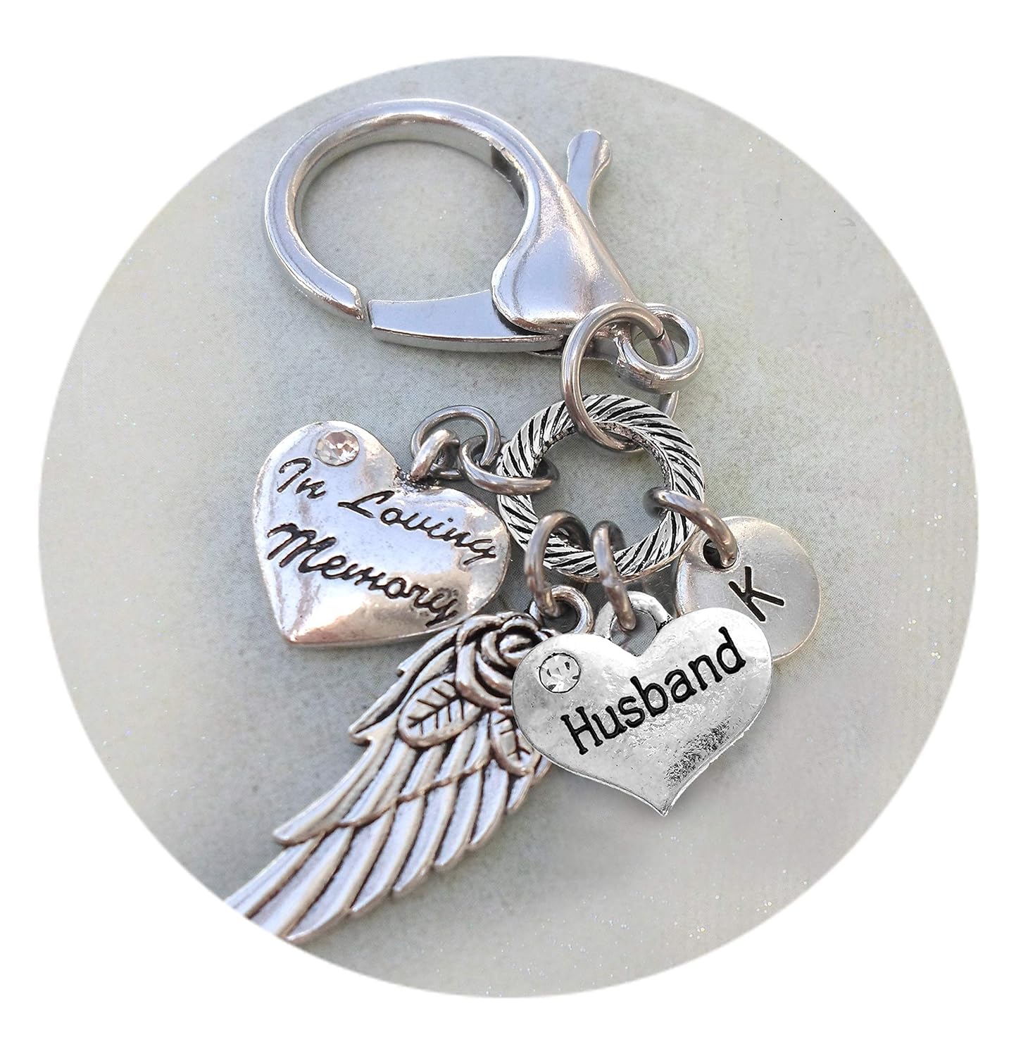 Husband Memorial Keychain or Purse Clip, In