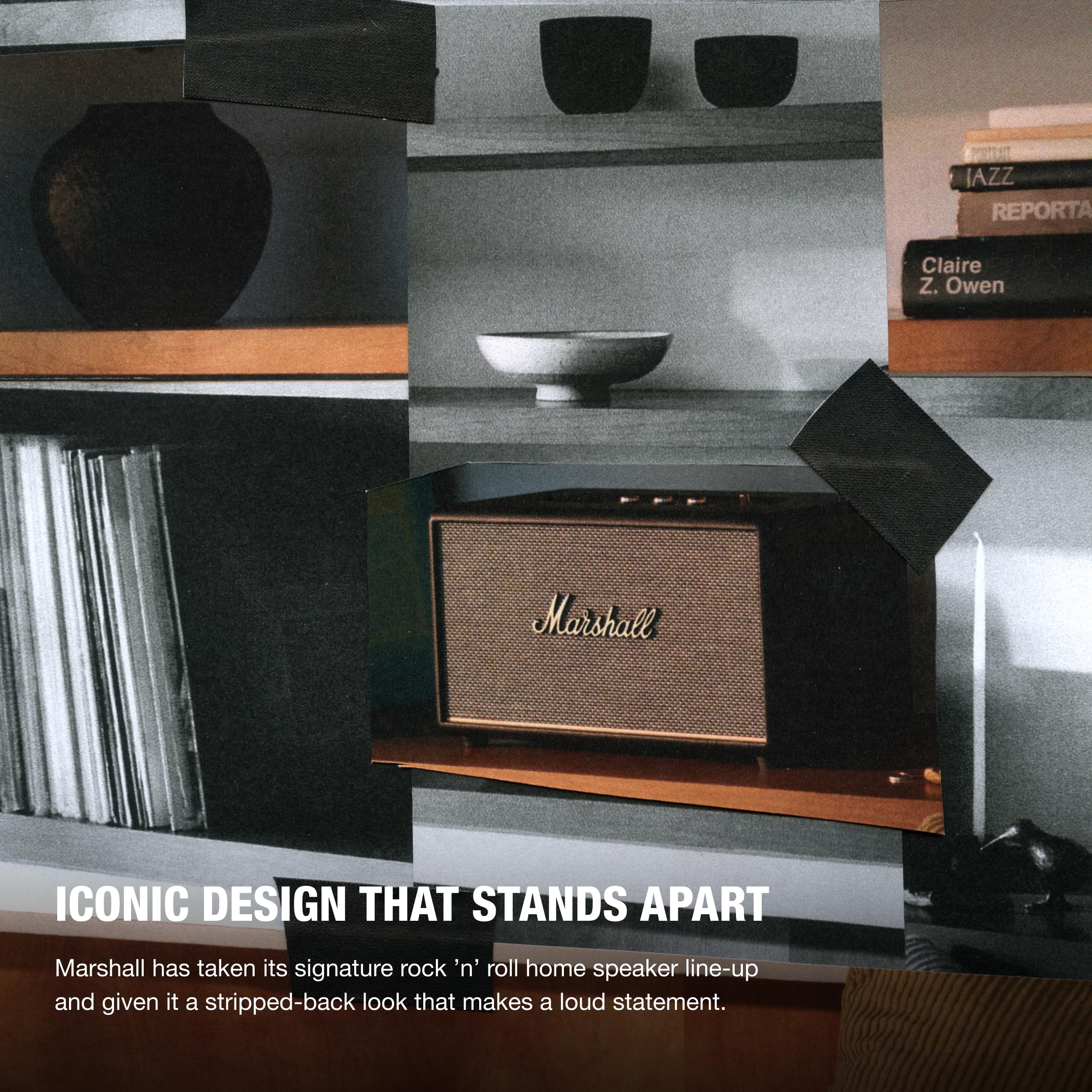 Marshall Stanmore III Bluetooth Home Speaker - Wireless Plug-In Bookshelf Speaker | Loud Stereo Sound with Bass and Treble Controls | Record Player Compatible with RCA or 3.5 mm Input - Black