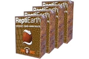 REPTICHIP PREMIUM COCONUT SUBSTRATE ReptiEarth Fine Coconut Fiber Substrate, Fluffy Small-Strand Reptile Substrate and Snake Bedding for Bioactive Terrarium Tanks, Organic Coco for Lizards, Frogs, Tarantulas (36 Quart (4 Pack))