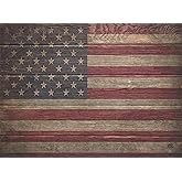 Rogue River Tactical Patriotic USA Wood Flag Look Design Glass Cutting Board Decorative American United States of America Rustic Design