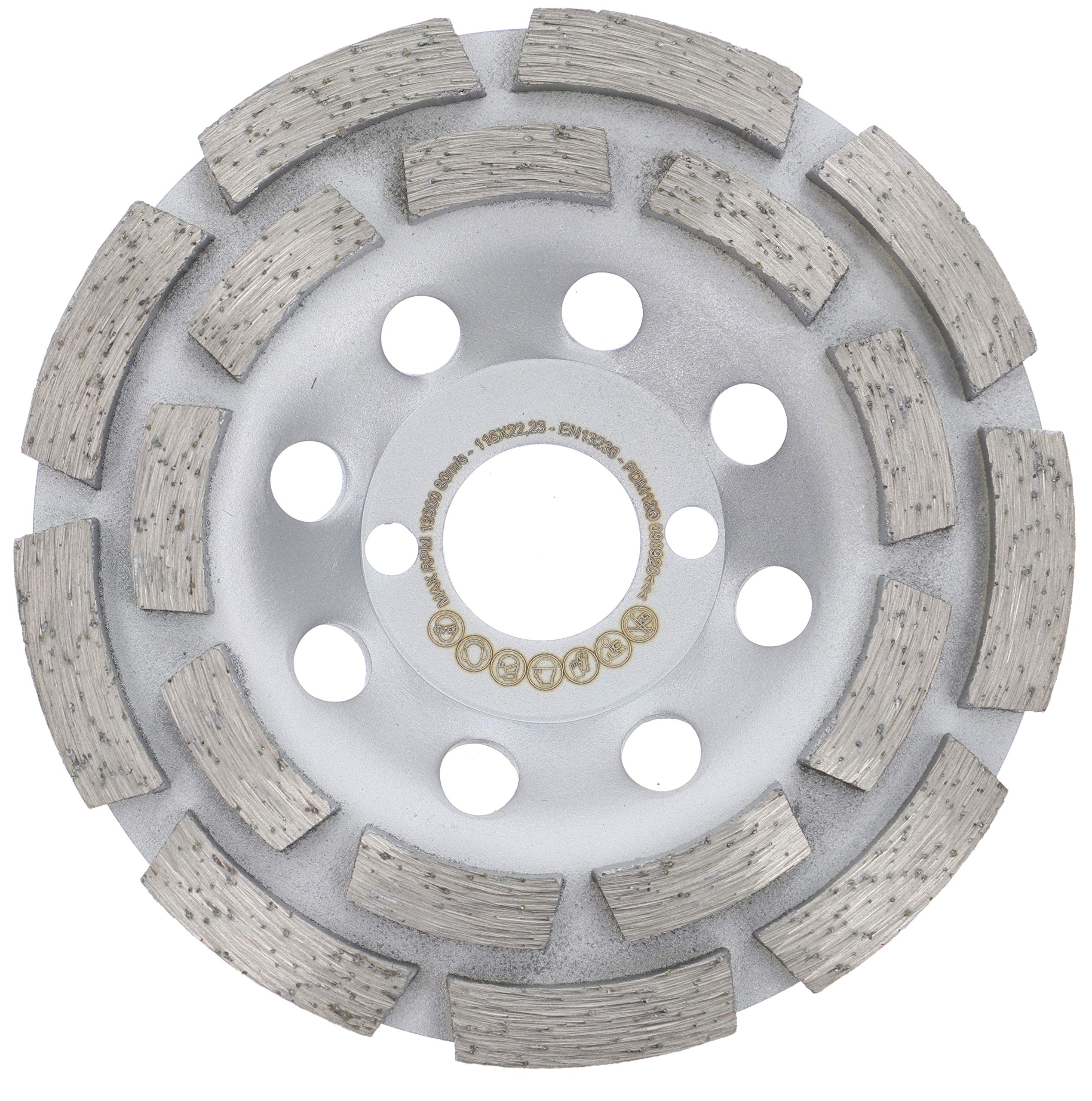 PRODIAMANT Premium diamond cup grinding wheel 115mm concrete universal 115 mm x 22.2 mm grinding wheel double row — image 1