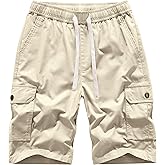 VtuAOL Women's Cargo Shorts Elastic Waist Comfy Cotton Loose Fit Shorts