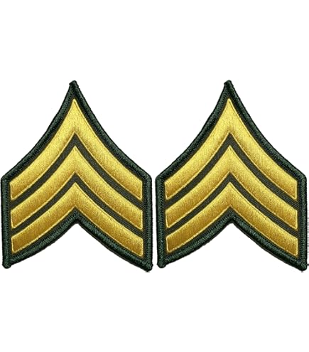 Foulard Brodé USAMM - Rang Sergent Première Classe (SFC/E7) - Armée Américaine, Acrylique Rayé