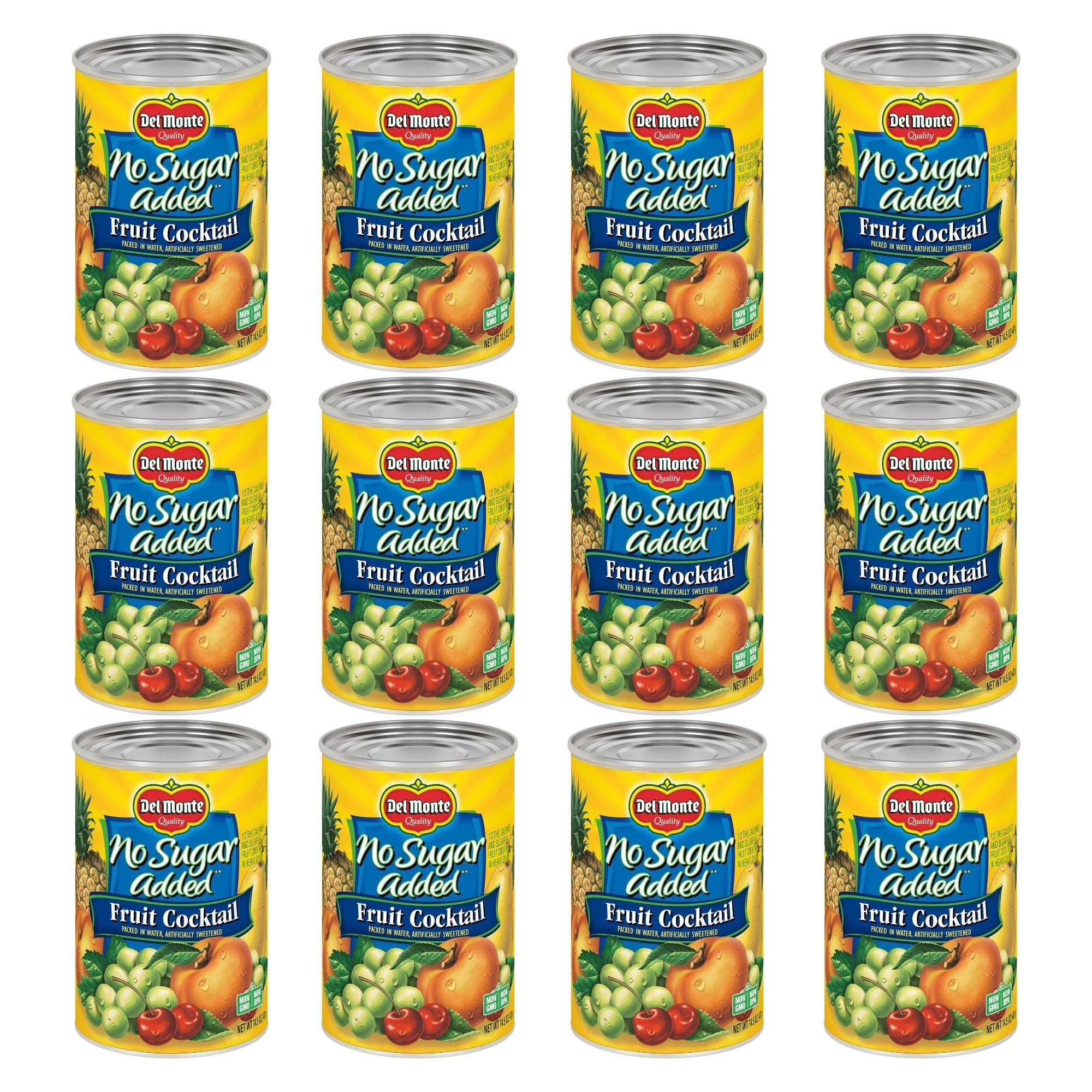DEL MONTE No Sugar Added Fruit Cocktail Canned Fruit 12 Pack 14.5