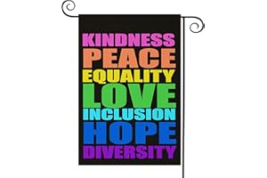 OUXIOAZ Pride Flag Kindness Peace Equality Love Inclusion Hope Diversity Garden Flag Vertical Double Sided 12.5"X18" Burlap Spring Summer Yard Sign Peace Flag Be Kind Flag Patio Outdoor Decoration