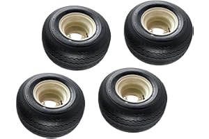 ECUSTOMRIM 4-Pk Club Car Beige Tan Golf Cart Tires Wheels 18X8.50-8 18 x 8.5 x 8 EZGO 4 Lug