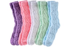 NOCIN COLOR Womens Fuzzy Socks Cozy Fluffy Slipper Soft Winter Warm Home Sleeping Christmas Socks