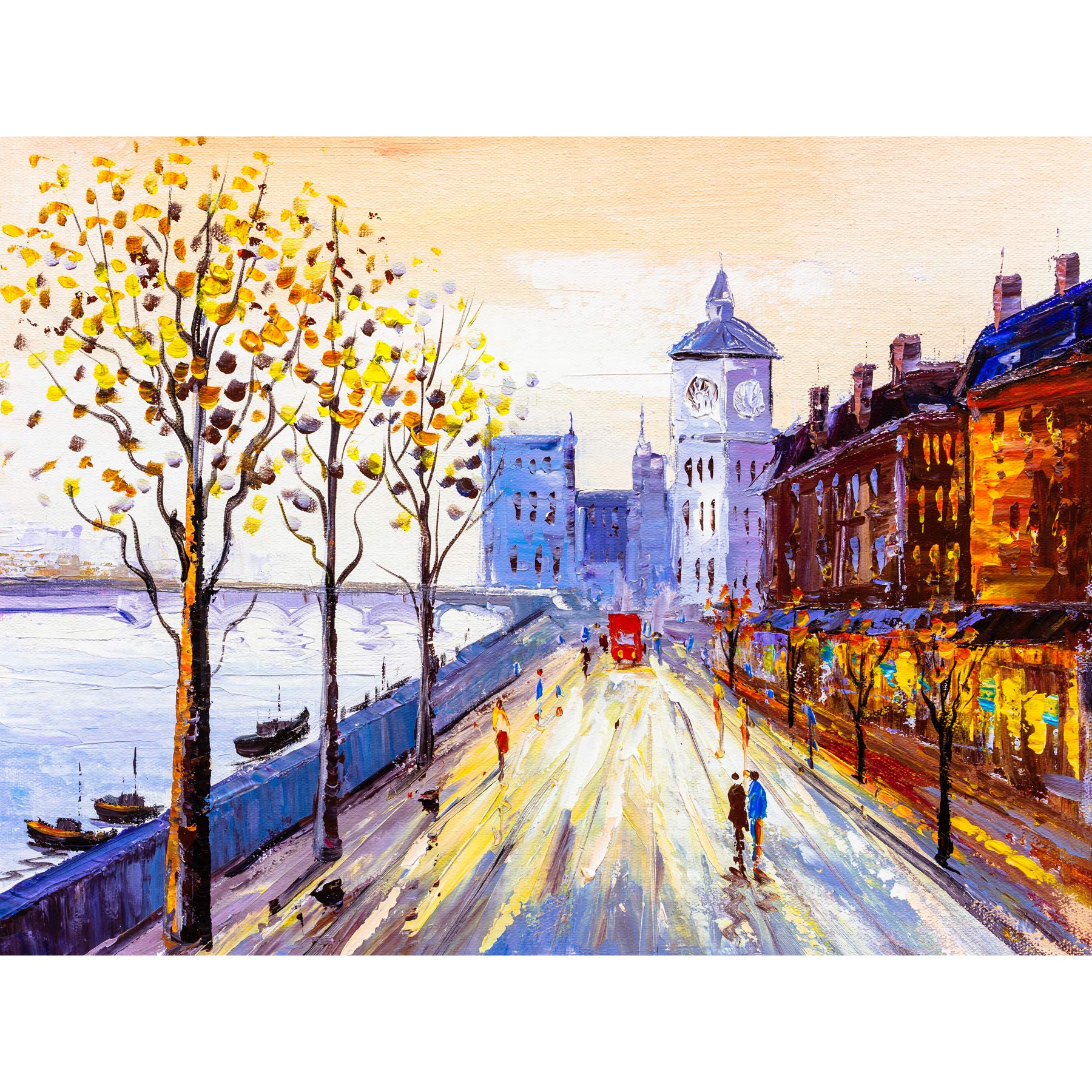 Wee Blue Coo London Cityscape Painting Large Wall Art Print Canvas Premium Poster