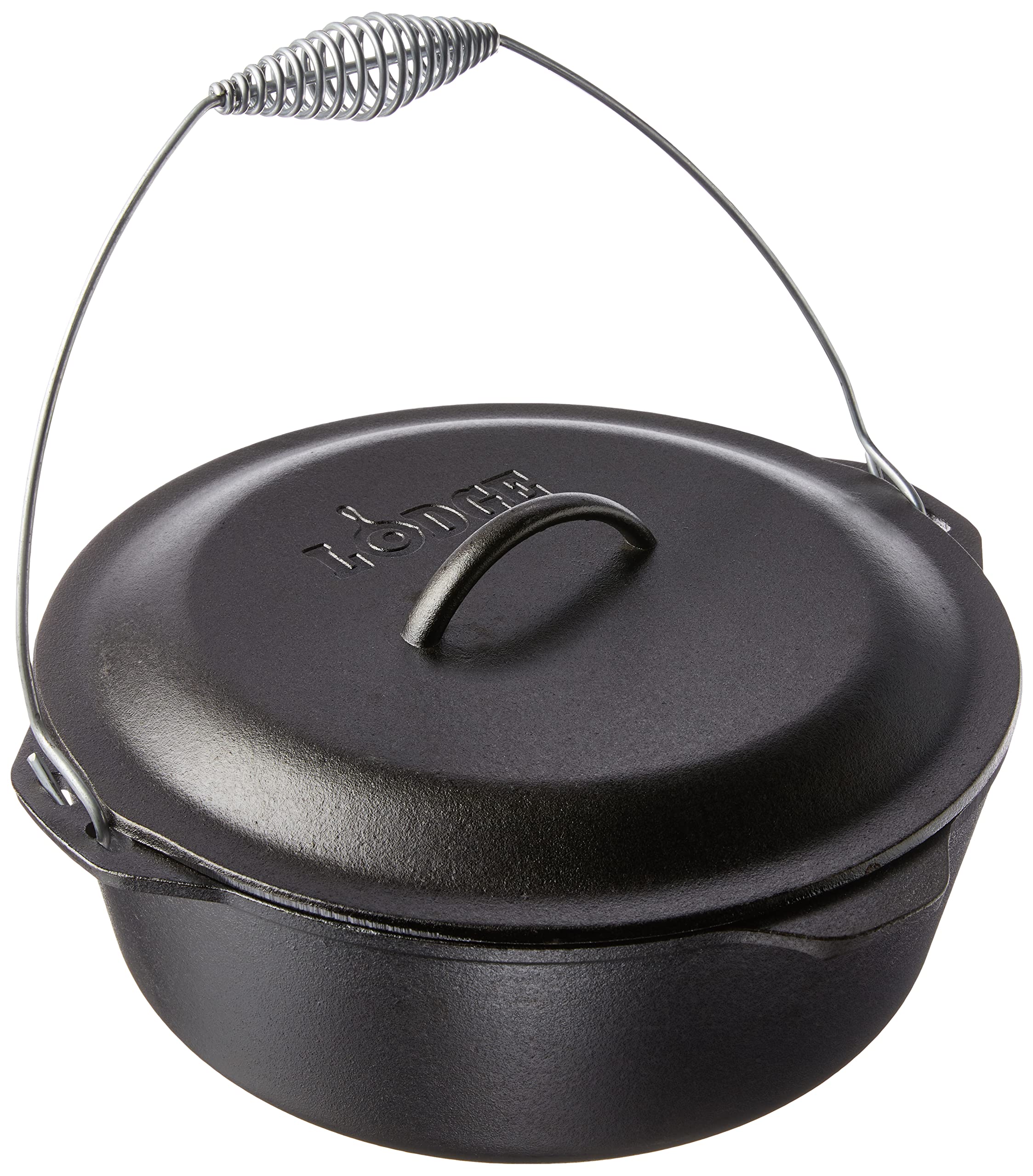 Lodge 8.52 litre / 9 quart Pre-Seasoned Cast Iron Dutch Oven/Casserole Dish (with Spiral Bail Handle)