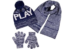 POLAR WEAR Polarwear Boys Hat,scarf & Glove Set-Kids Cold Weather Winter Accessories-Childrens 3 Pc Beanie Set-Big Boys Hat Scarves sets