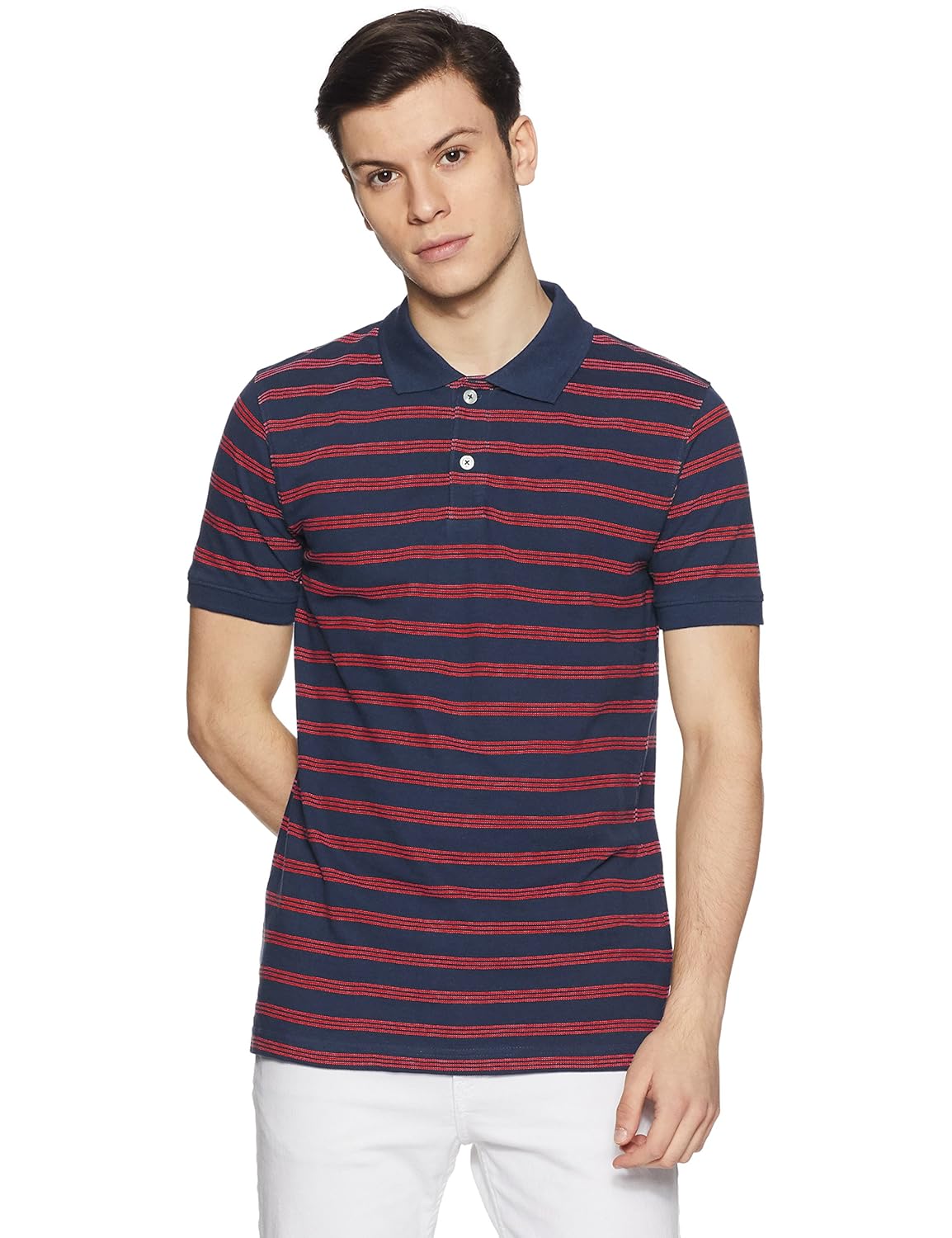 dj&c by fbb men's striped regular fit polo