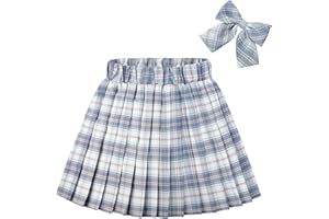 KEREDA Girls Pleated Mini Skirt High Waist Tennis School Uniform Skirts 4-14 Years