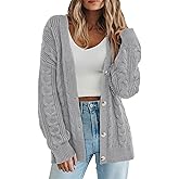 PRETTYGARDEN Womens Chunky Cardigan Sweaters 2025 Fall Oversized Cable Knit Long Sleeve Open Front Cardigans Winter Clothing