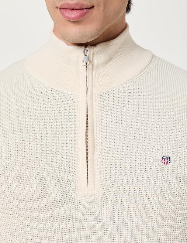 Micro Textured Cotton Half Zip