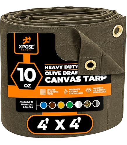 4 ft. x 4 ft. Brown 12 Oz. Canvas Tarp - Amazon.com