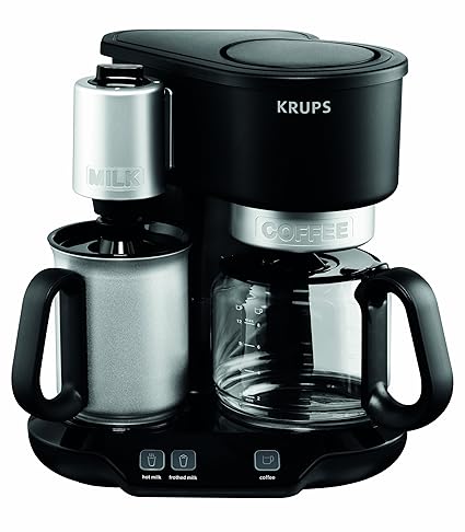Buy Krups Km310850 Latteccino 2 In 1 Coffee Maker Machine With Professional Milk Frother 8 Cup Black Online At Low Prices In India Amazon In
