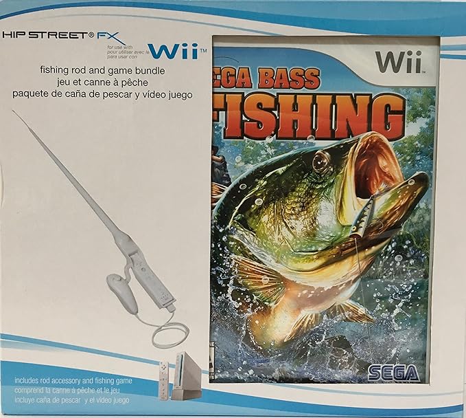 Wii Fishing Rod and Game Pack 1 (White) Wii Accessories Amazon.ca