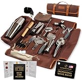 Professional Bartender Kit Travel Bag with Cocktail Shaker Set | Portable Bartending Mixology Bar Set with 18/28 oz Boston Shaker | Pro Bar Tools Perfect for Home, Parties, Beach, BBQ and Gigs- 24 Pcs