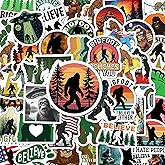 BEATRI Bigfoot Stickers 50Pcs Bigfoot Outdoor Nature Vinyls Waterproof Stickers for Water Bottle Luggage Skateboard Stickers Decal Bicycle Snowboard Bigfoot Stickers for Camping Hiking