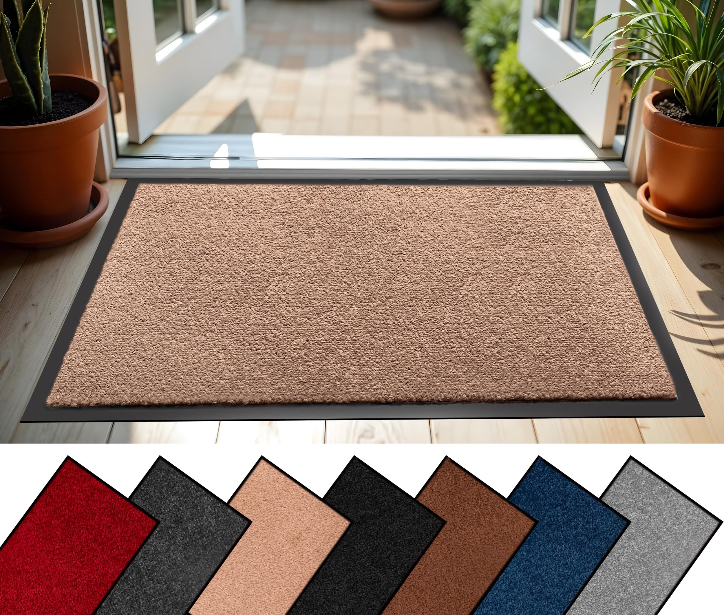 BLADO Door Mats Indoor & Outdoor - Non Slip Heavy Duty Rubber Back Door Mat Washable Dirt Trapper for Entrance, Kitchen Offices Floor Mat