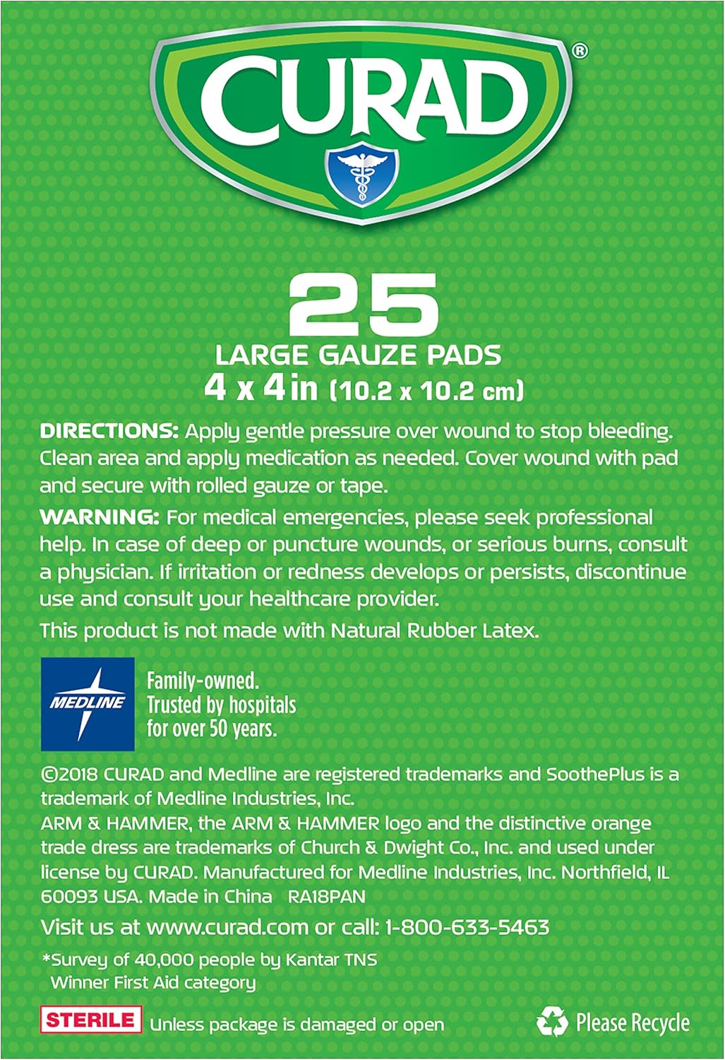 Curad SoothePlus Medium Non-Stick Pads: Health & Personal Care